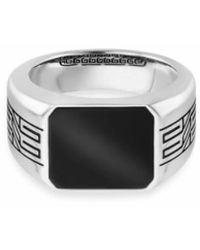 Caï - Zilveren Ring Met Zwarte Onyx - Lyst