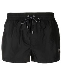 Dolce & Gabbana - Short Swim Trunks With Branded Tag - Lyst