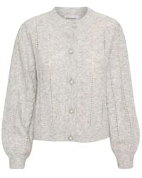 Karen By Simonsen - Grauer Strick-Cardigan - Lyst