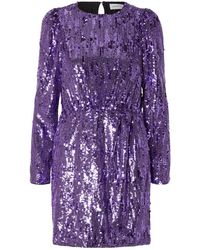 SELECTED - Kleedjes ,Paars ,Polyester Ari-Colyn Ls Short Sequins Dress - Lyst