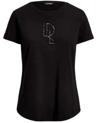 Ralph Lauren - Camiseta negra de algodón con logo - Lyst