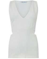 Alberta Ferretti - Tops ,Wit ,Mouwloos T-Shirt - Lyst