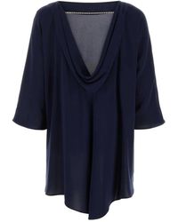 Max Mara - Zijdenmix Top Met Boot Hals - Lyst