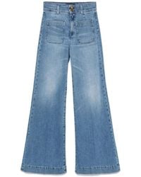 The Seafarer - Blauwe Denim Jeans Met Knopen Aan De Voorkant - Lyst