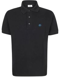 Etro - Tops ,Zwart ,Katoen Roma Katoen Piqué Polo - Lyst