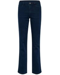 Kaffe - Dunkelblaue Denim Straight Leg Jeans - Lyst