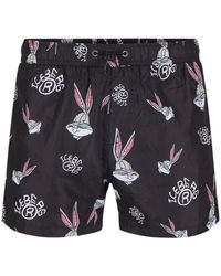 Iceberg - Badmode ,Zwart ,Polyester Logo Cartoon Zwemshorts - Lyst