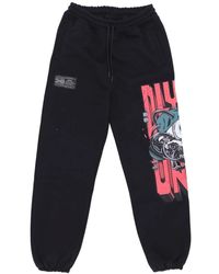 DOLLY NOIRE - Broeken ,Zwart ,Katoen Skull Party Trainingsbroeken Zwart Fleece Trainingsbroek - Lyst