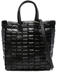 Dragon Diffusion - Tassen ,Zwart ,Leer Zwarte Geweven Leren Tote Tas - Lyst