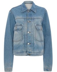 Victoria Beckham - Jassen ,Blauw ,Denim Denim Trucker Jacket - Lyst