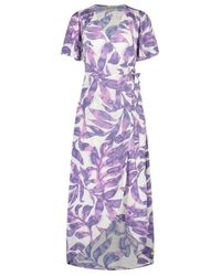 FABIENNE CHAPOT - Kleedjes ,Paars ,Leer Archana Wrap Jurk - Lyst