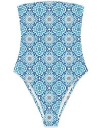 MC2 Saint Barth - Badmode ,Blauw ,Sicily Tile Badpak - Lyst