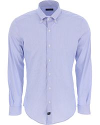 Fay - Overhemden ,Blauw ,Katoen Casual Overhemd - Lyst