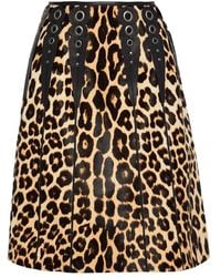 Bottega Veneta - Gonna in pelle di vitello stampata leopardata - Lyst