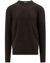 McQueen - Baumwollpullover mit totenkopfmotiv - Lyst