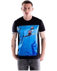 Bastille - Tops ,Zwart ,Katoen T-Shirt Met Ronde Hals - Lyst
