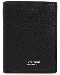 Tom Ford - Accessoires ,Zwart ,Leer Grain Leather Folding Cardholder - Lyst