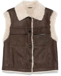 Brunello Cucinelli - Bruine Shearling Mouwloos Vest - Lyst