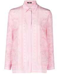 Versace - Camicie rosa per donne - Lyst