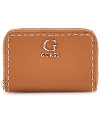 Guess - Accessoires ,Bruin ,Anadela Portemonnee Caramel Met Ritssluiting - Lyst