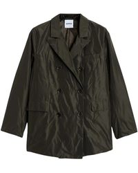 Aspesi - Jassen ,Groen ,Polyester Dubbelbreasted Jas - Lyst