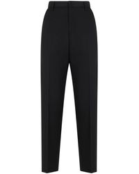 Moschino - Broeken ,Zwart ,Katoen Elegante Zwarte Broek Met Een Hoge Taille - Lyst