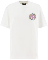 Etro - Camiseta de cuello redondo bordada con motivos florales - Lyst