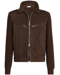 Brunello Cucinelli - Jassen ,Bruin ,Suède Ribgebreide Suède Jas - Lyst