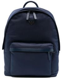 Emporio Armani - Klare Blaue Logodetail-Handtasche - Lyst