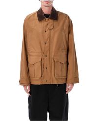 Junya Watanabe - Canvas Werkjas Met Geruite Wollen Paneel - Lyst