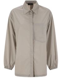 Herno - Overhemden ,Grijs ,Denim Stretch Tech Shirt - Lyst