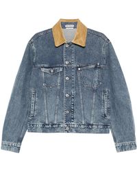 JW Anderson - Jassen ,Blauw ,Denim Corduroy Collar Denim Jacket - Lyst