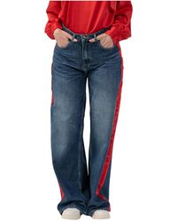 Kocca - Jeans ,Blauw ,Denim Chique Denimlook Broek Met Wijde Pijpen - Lyst