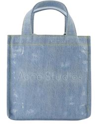 Acne Studios - Logo mini tote bag - blu - denim - Lyst
