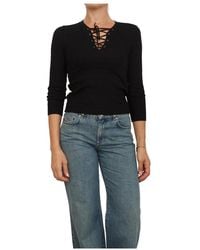 Marella - Truien & Vesten ,Zwart ,Wol Maglia-Canottiera-Top - Lyst