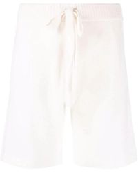 P.A.R.O.S.H. - P.A.R.O..H. ,Korte Broeken ,Wit ,Kasjmier Gebreide Shorts Met Trekkoord - Lyst