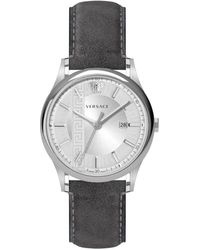 Versace - Accessoires ,Grijs ,Aiakos Swiss Made Horloge Met Greca Patroon - Lyst