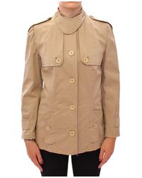 Dolce & Gabbana Cotton Short Trench Coat Jacket - Naturel