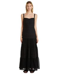 Marella - Kleedjes ,Zwart ,Polyester Geborduurde Jurk - Lyst