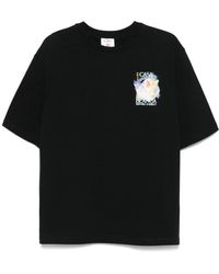 CASABLANCA - Schwarzes Logo-Print Crew Neck T-Shirt - Lyst