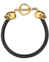 Alexander McQueen - Stilvolles schwarzes lederarmband,stilvolle armbänder - Lyst