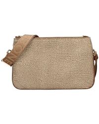 Borbonese - Nylon schultertasche mit lederdetails - Lyst