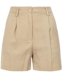 Department 5 - Gabardine Shorts Met Elastische Tailleband - Lyst