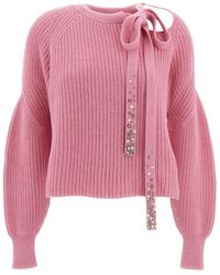 Des Phemmes - Cropped Strickpullover Mit Langen Ärmeln - Lyst