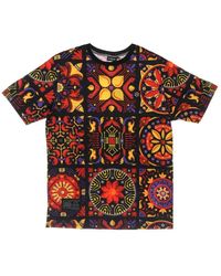 DOLLY NOIRE - Rotes Majolika-Muster Kurzarm-Tee - Lyst