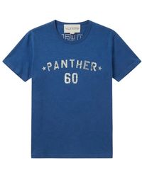 Valentino - Tops ,Blauw ,Katoen Panther T-Shirt Met Korte Mouwen - Lyst