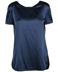 Max Mara - Overhemden ,Blauw ,Satijn Cortona Blouse - Lyst