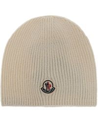 Moncler - Logo Wol Muts - Lyst
