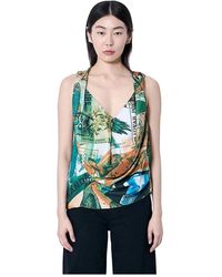 Kiko Kostadinov - Tops ,Veelkleurig ,Zijden Blouse Met All-Over Print - Lyst