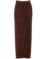 ANDAMANE - Rokken ,Bruin ,Gedrapeerde Maxi Rok - Lyst